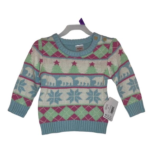 Holiday Time New Fair Isle Christmas Crew Neck Pastel Sweater Size 3T - Picture 1 of 5
